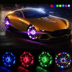 Auto Auto ruota impermeabile LED energia solare luce Flash ruota pneumatico cerchio Led luce Automobile Burst luce lampeggiante tappo pneumatico lampada