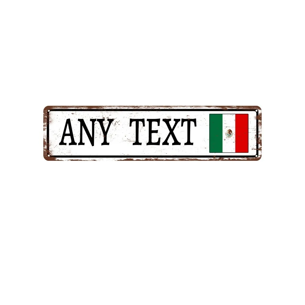 Custom Mexico Flag Aluminum Sign 16x4