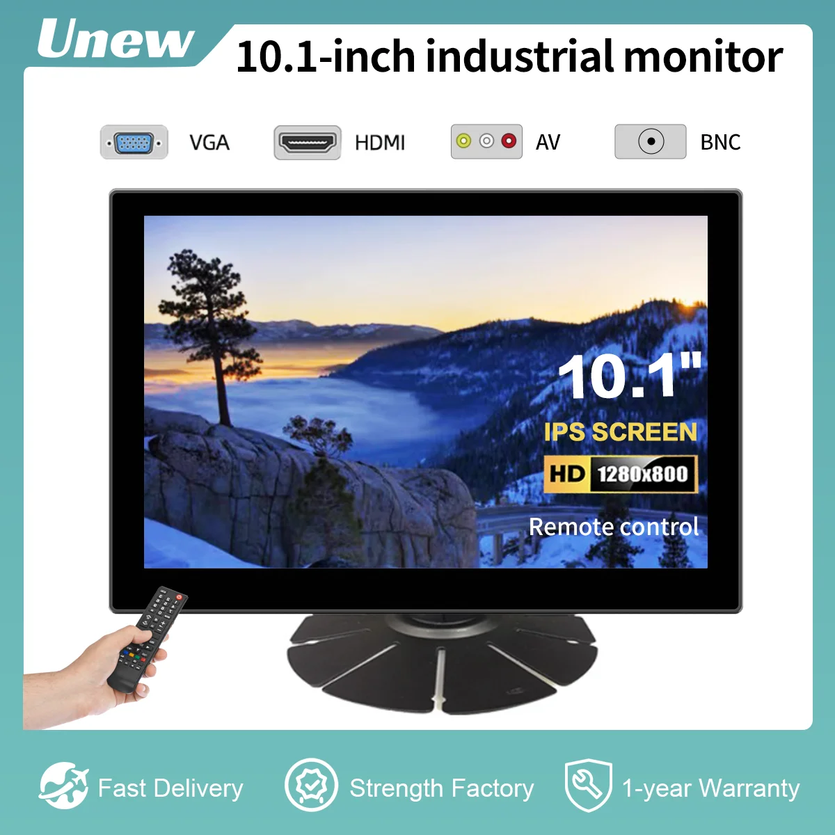 Unew-hd産業用traderモニター,10.1インチモニター,1280*800 ipsディスプレイ,信号サポート,1920*1080,vag,hdmi,av,bnc,セリエ,テレビ表示用