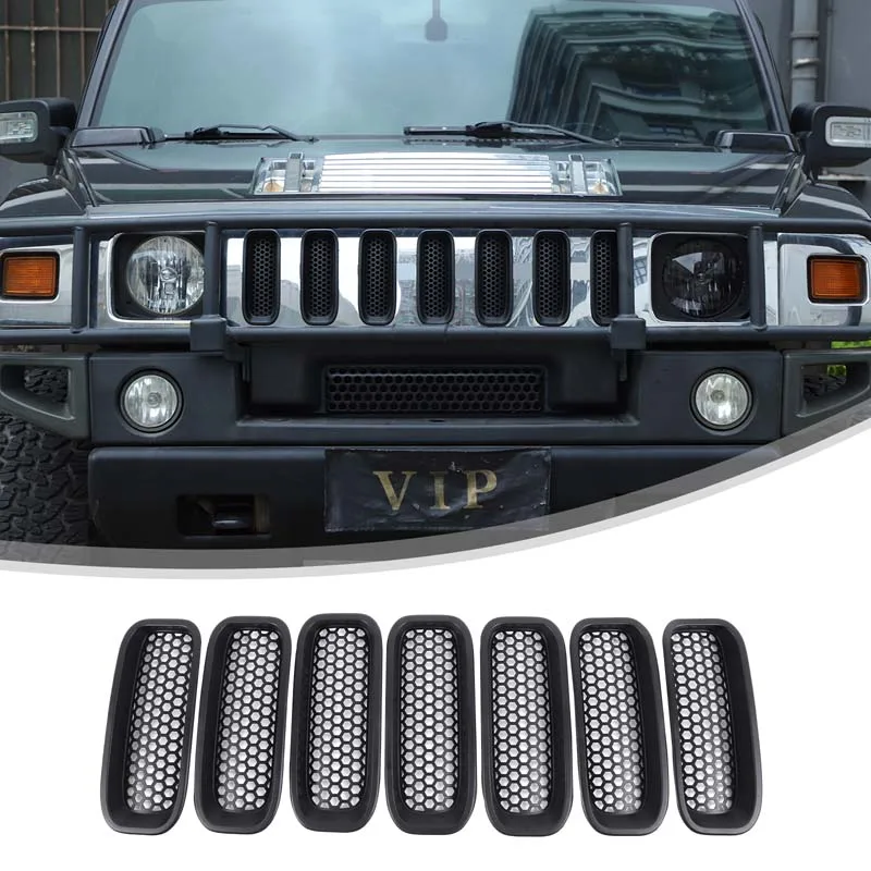 For Hummer H2 2003 2004 2005 2006 2007 2008 2009 Front Center Grid Insect-Proof Net Central Grid Grille Protective Accessories
