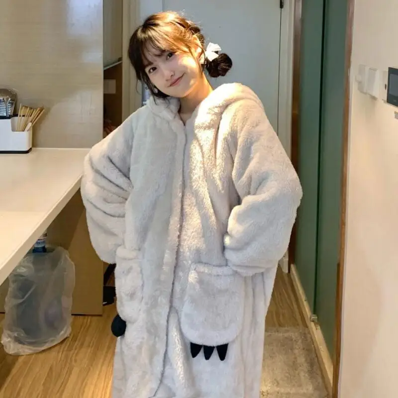 طقم بيجامة ملابس نسائية ملابس منزلية بأكمام طويلة طقم مكون من قطعتين للخريف والشتاء موضة سميكة ومريحة حلوة #2