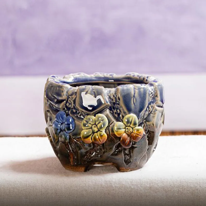 Koreański styl wykwintna doniczka ceramiczna sukulenta Bonsai wazon donica pojemnik ozdoby na biurko wystrój ogrodu domu