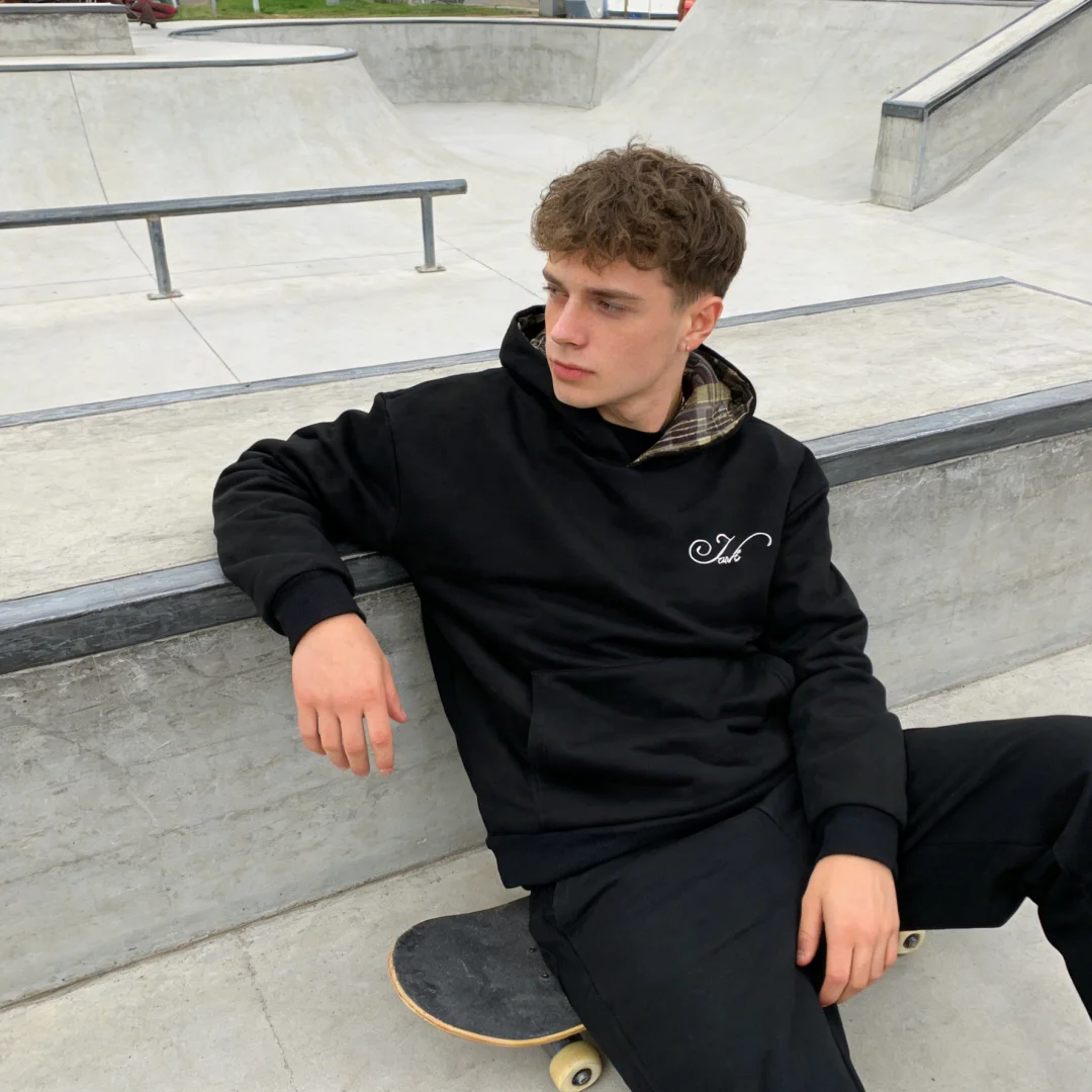 

2026 autumn and winter hooded sports hoodie plaid shirt double-sided hoodie Y2K street INS