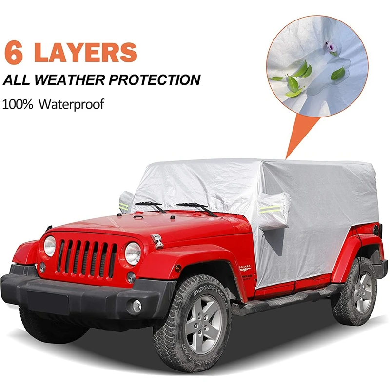 

SunShield Cover, for Jeep Wrangler JK JL 4 Door 2007-2021 Snow Rain Cover Car Cover Body Dustproof UV Protector