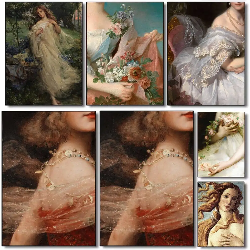 Classic European Painting Woman Poster Art canvas HD aesthetic Printing Paper Wall Art for Living Room Bar fashion Home Decor