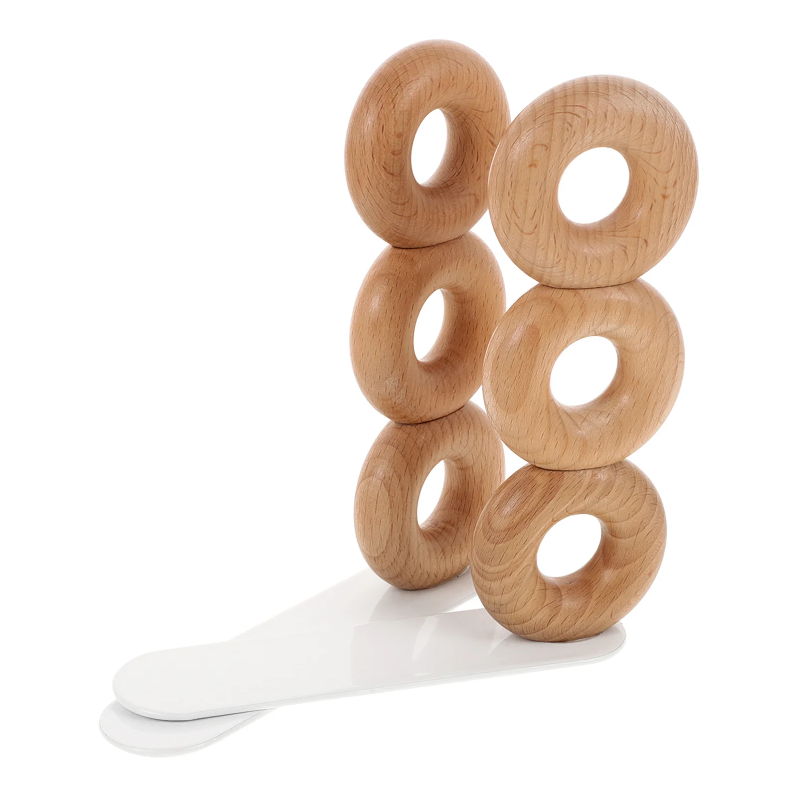 2pcs Wooden Bookends Smooth Surface Anti-scratch Desktop Shelf Organizer Rack Resistant Display Stand for Office