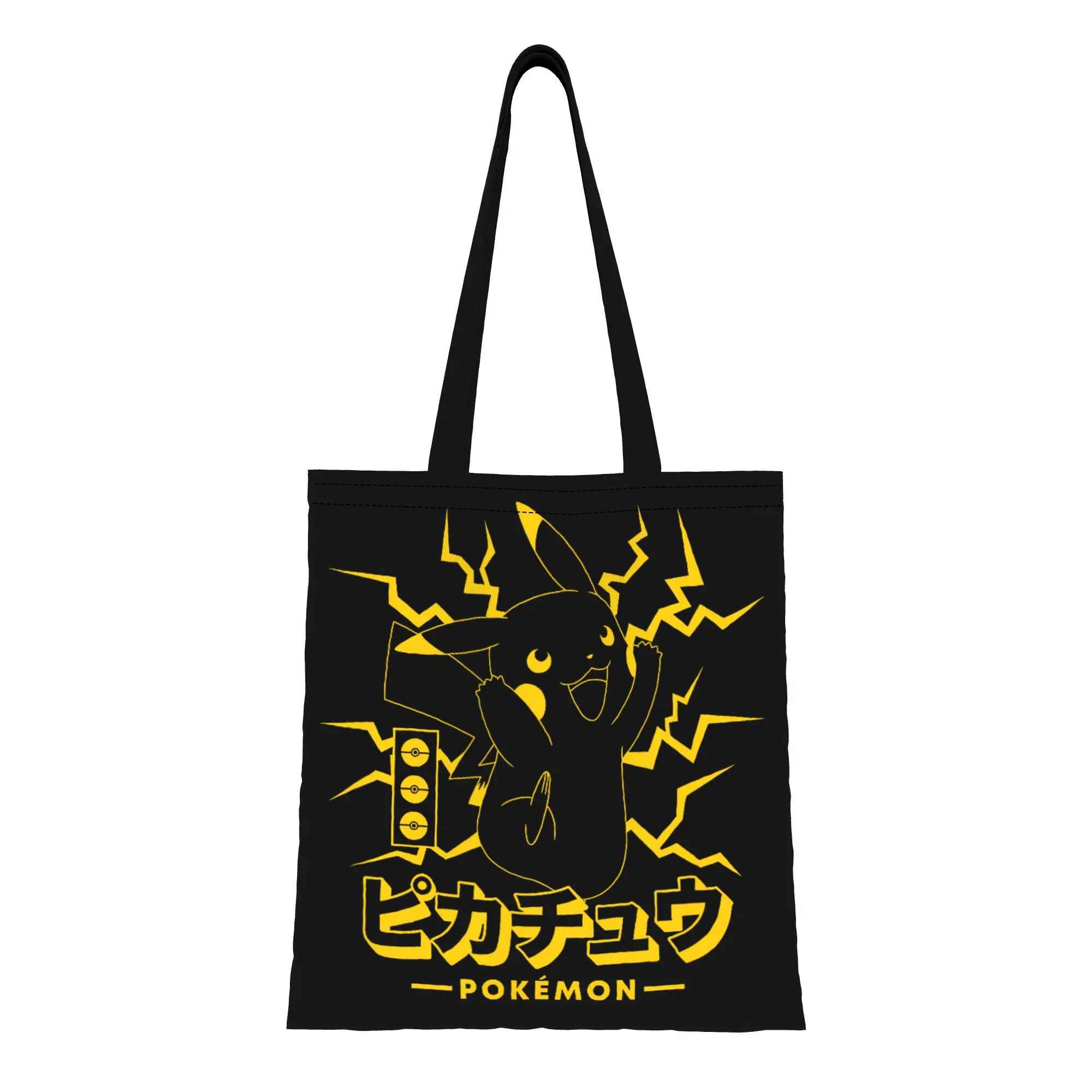 

Сумка-тоут из холщовой ткани с изображением Пикачу и Покемона для школьников к началу учебного года, идеально подходит для покупок, женская сумка с верхней ручкой
