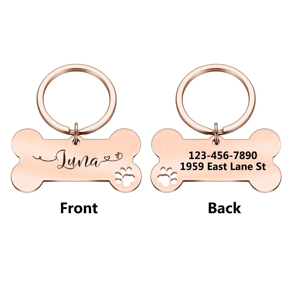 Creative Custom Text/Name & The Love Wavy Line Personalized Dog Tags Customized Dog Collar With Name & Phone number For Dog Tag