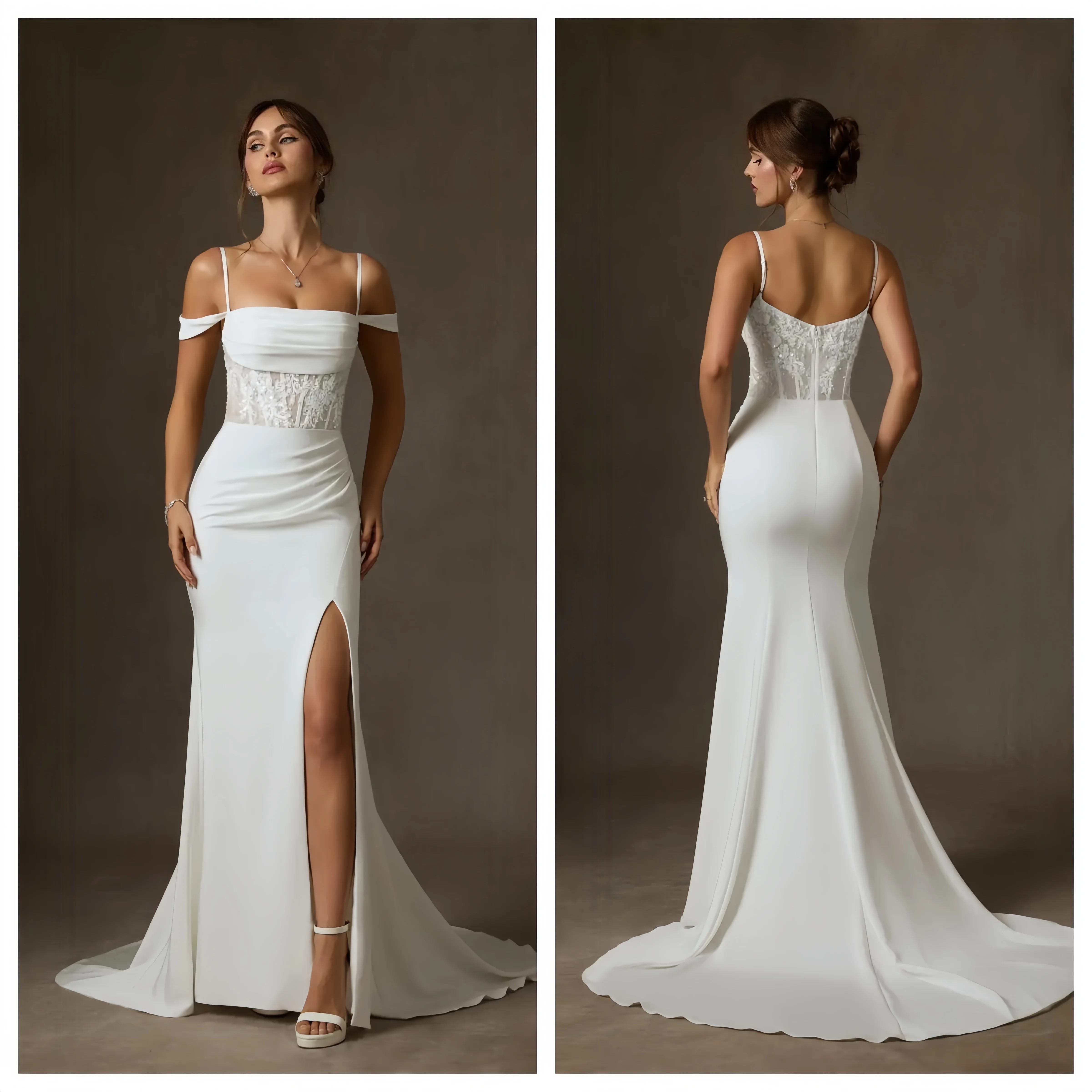 

Lace Bead Made-to-measure Fishtail Silhouette Train Women’s Wedding Dresses Chiffon Breathable Summer New 2026 Evening Gowns