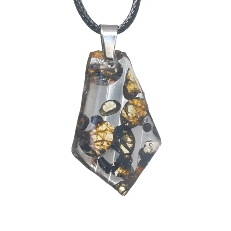 2.6g Seymchan Olive Meteorite manual Pendant Olive Meteorite Natural Olive Meteorite Necklace Pendant Specimen Collection- LB161