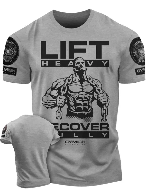 Men's Gym T-Shirt Training Heavy Weight Lifting 3D Printed Fitness Running Top T