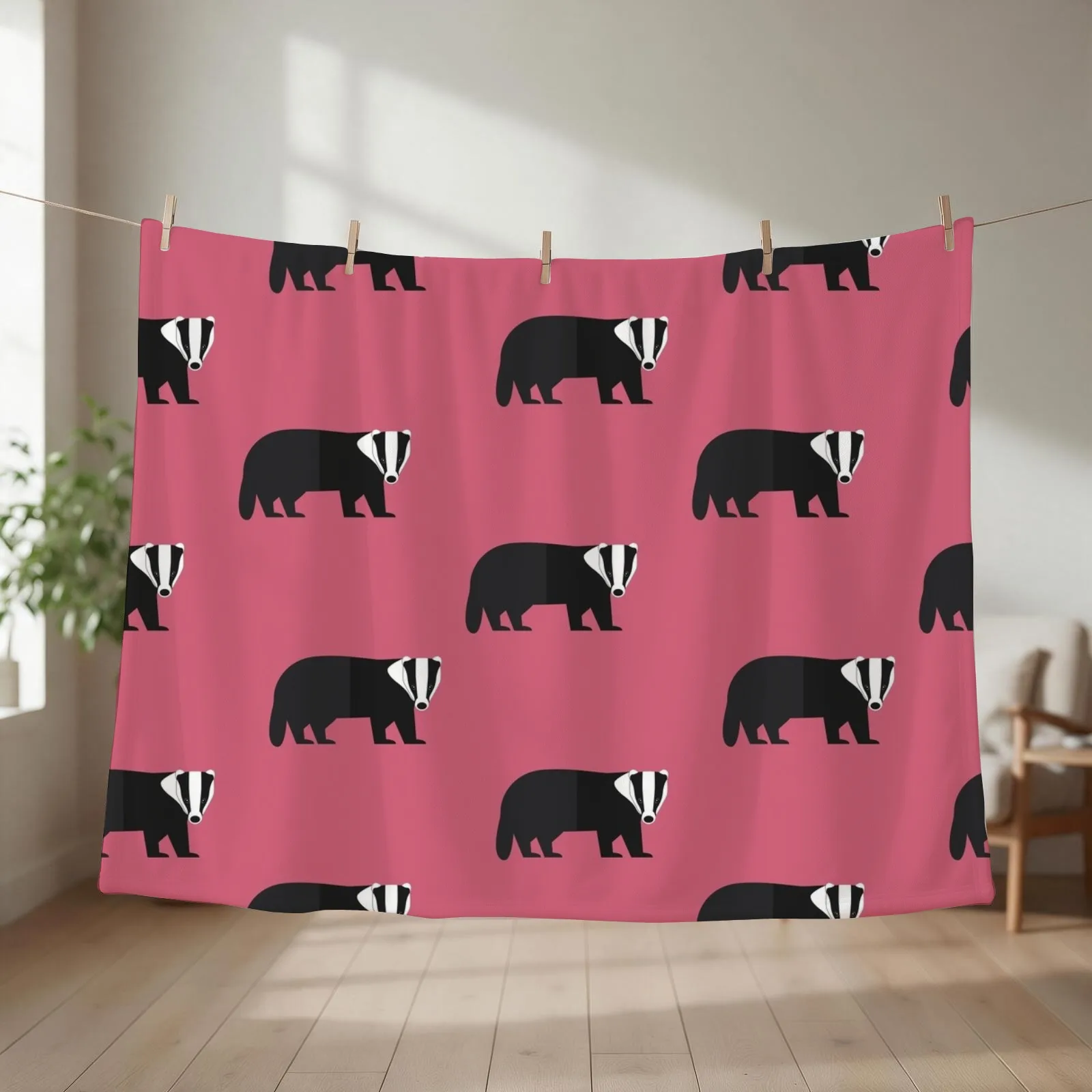 Badger parade Throw Blanket For Baby Weighted Cute Plaid Soft Big Blankets