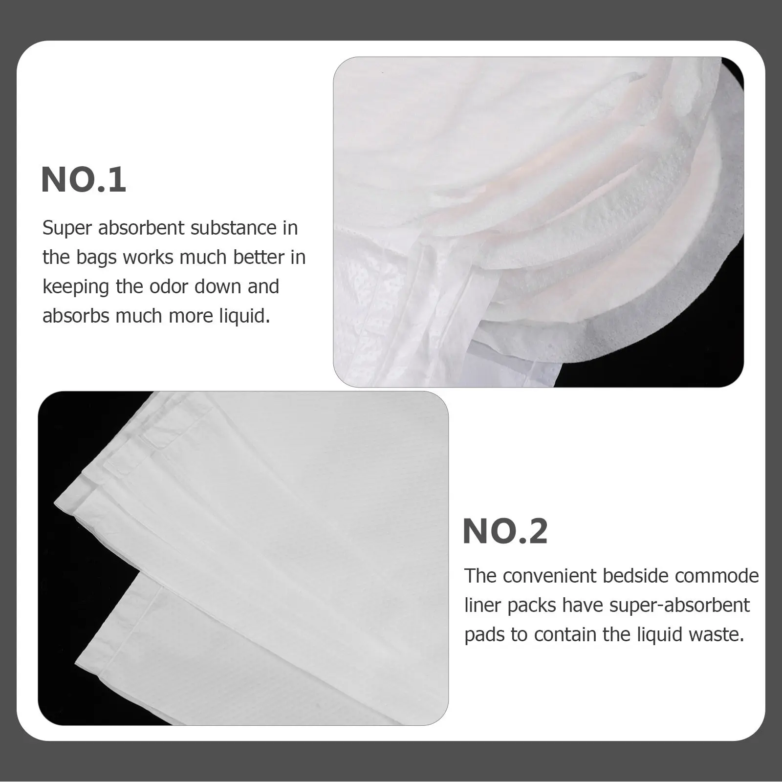 35Pcs Disposable Commode Liners Premium Leak Resistant Bedside Commode Bags Super Absorbent Gel Pads Universal Fit Odor
