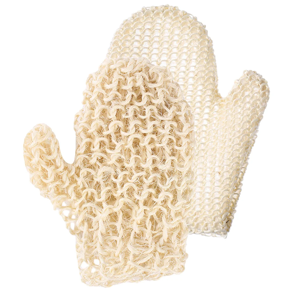 

2pcs Loofah Bath Gloves Exfoliating Shower Mitt Double Sided Body Scrubber Skin Cleaning Tool For Bathing Shower Supply