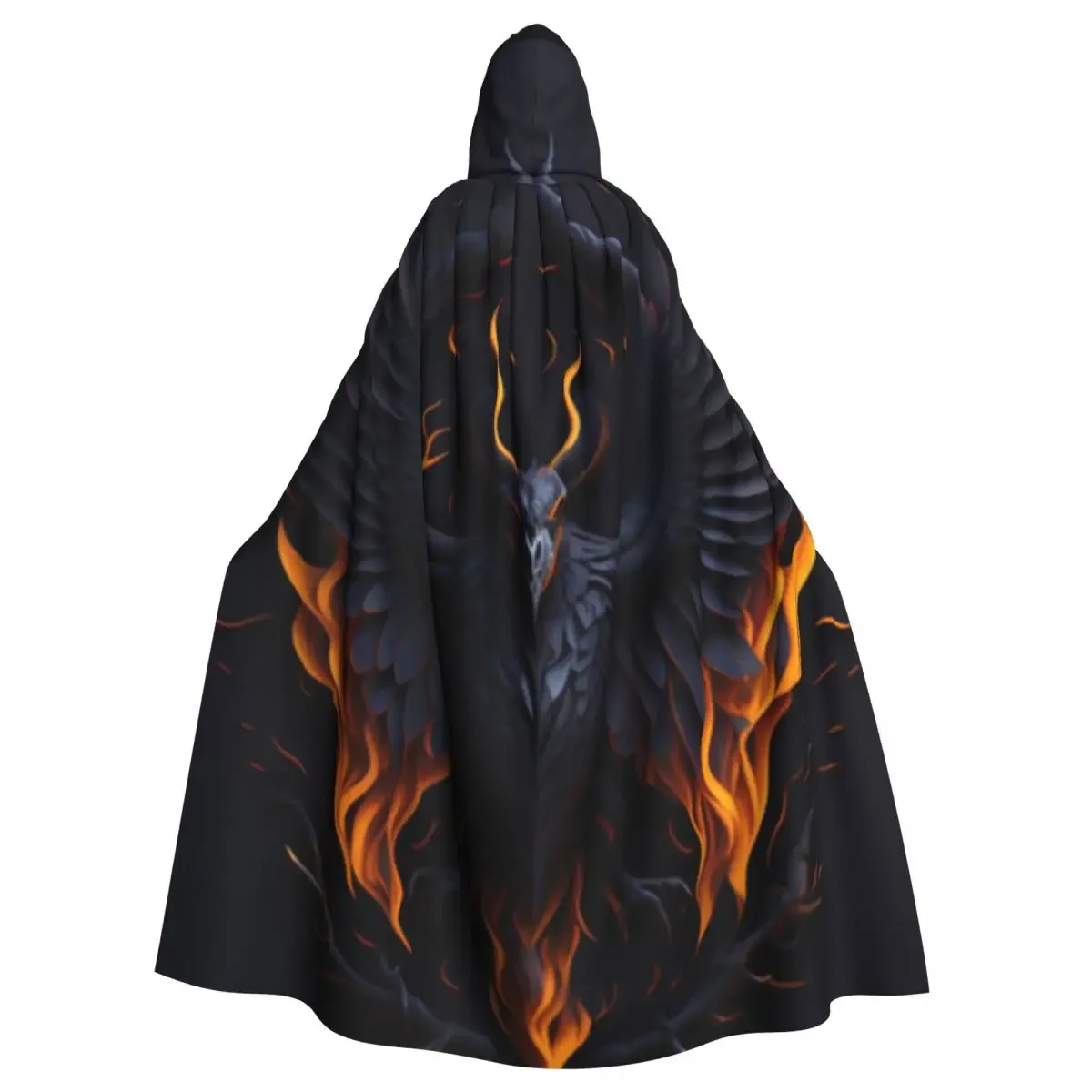 Unisex Adult Eagle With Flames  with Hood Long Witch Costume Cosplay