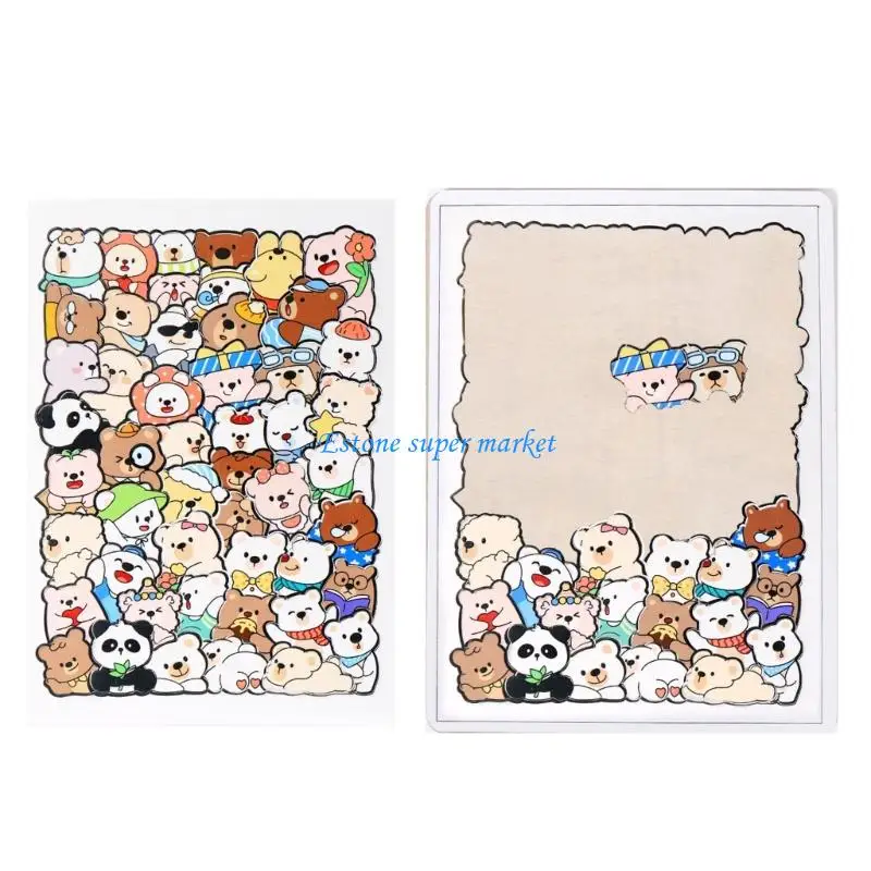 090B Artistic Wooden Puzzle Soft Bear Kitten Design Kids Educational Toy