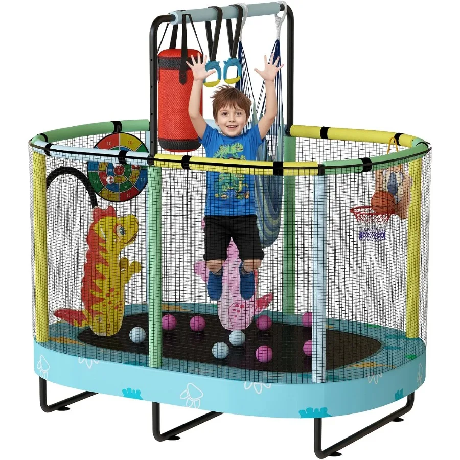 

Батут Внутренний батут, одобренный защитной сеткой ASTM и регулируемым поручням. Подходит для 1-8 опор до 500 л.