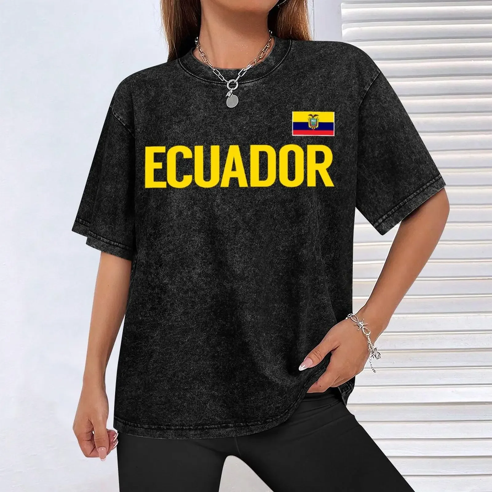 نسخة من المنتخب الوطني الإكوادوري الإكوادوري فوتبول كرة القدم العلم تي شيرت الرجال تي شيرت القطن 100% رجل تي شيرت القطن تي شيرت #4