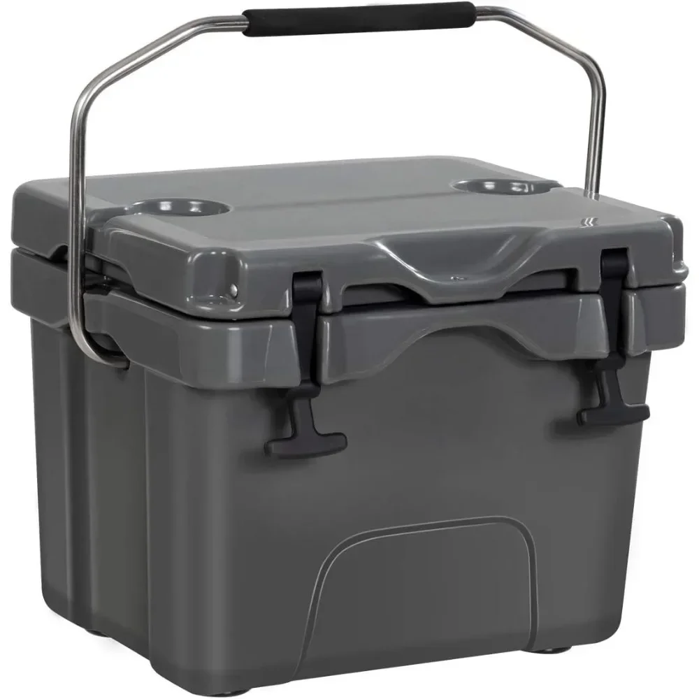 

16 Quart Cooler, 24-Can Capacity Ice Chest with 2 Cup Holders, 3-5 Days Ice Retention, Portable Insulated Ice Box Freight free