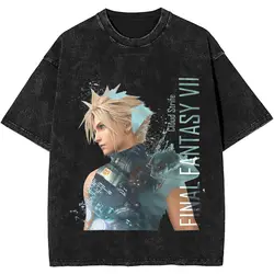 Graphic Printed Cloud Strife Final Fantasy 7 Games Shirts Outfit Men Women FF7 Tees Tops Oversize T-shirts