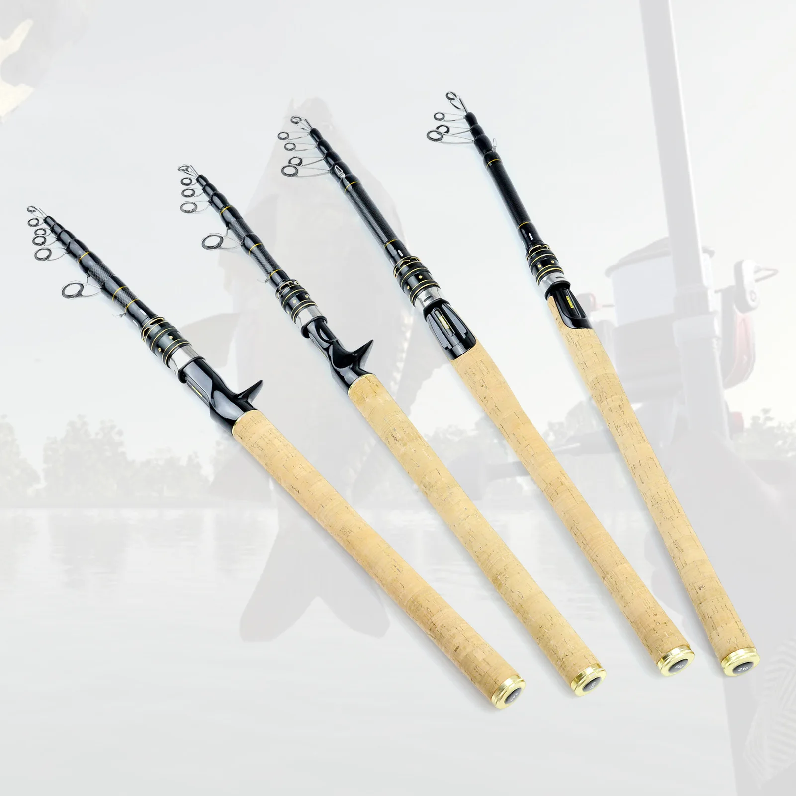 

1.8m-2.4m Carbon Fiber Telescopic Lure Fishing Rod, Suitable for Various Waters, Lightweight and Portable, Comfortable Grip