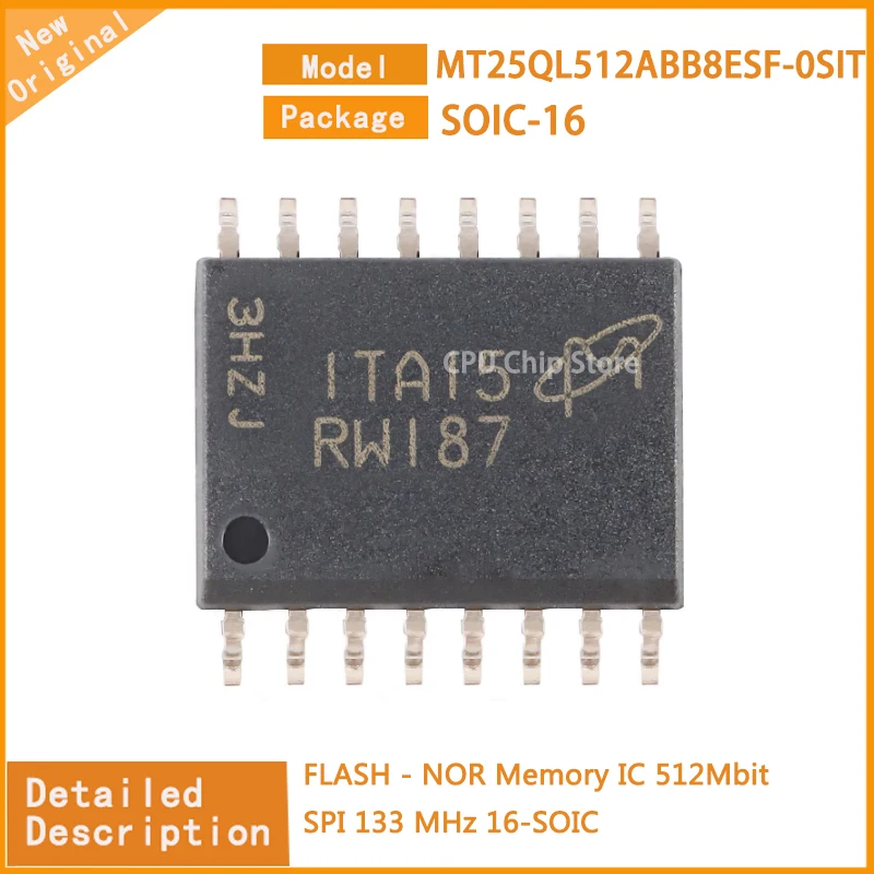 5Pcs/Lot  New Original  MT25QL512ABB8ESF-0SIT MT25QL512 FLASH - NOR Memory IC 512Mbit SPI 133 MHz 16-SOIC