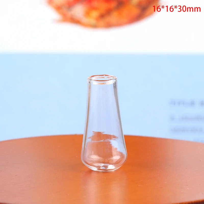 1:12 Dollhouse Mini Glass Bottle Water Cup Vase Tiny Jar Vials Kitchen Furniture Accessories For Doll House Decor Toys Gift