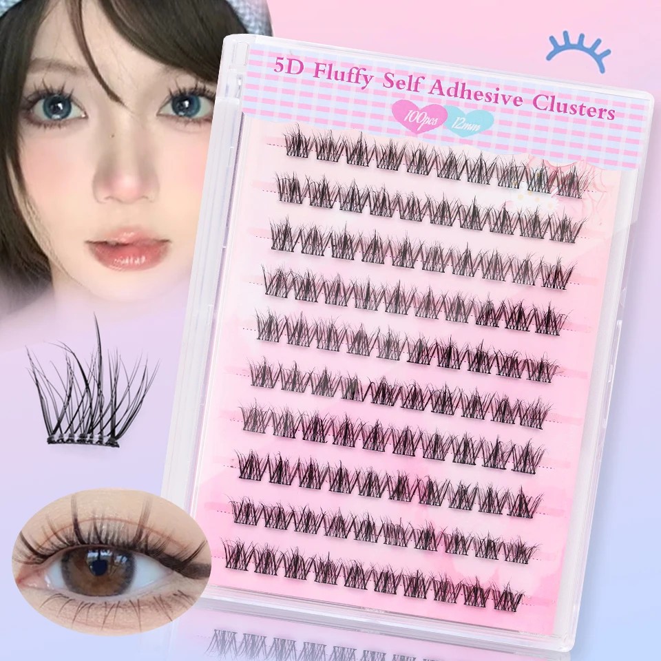 Voluminous Glue-free False Eyelashes Reusable No-removal DIY Segmented Sunflower Thick Lash Extension Enlarge Eyes Daily Use DIY