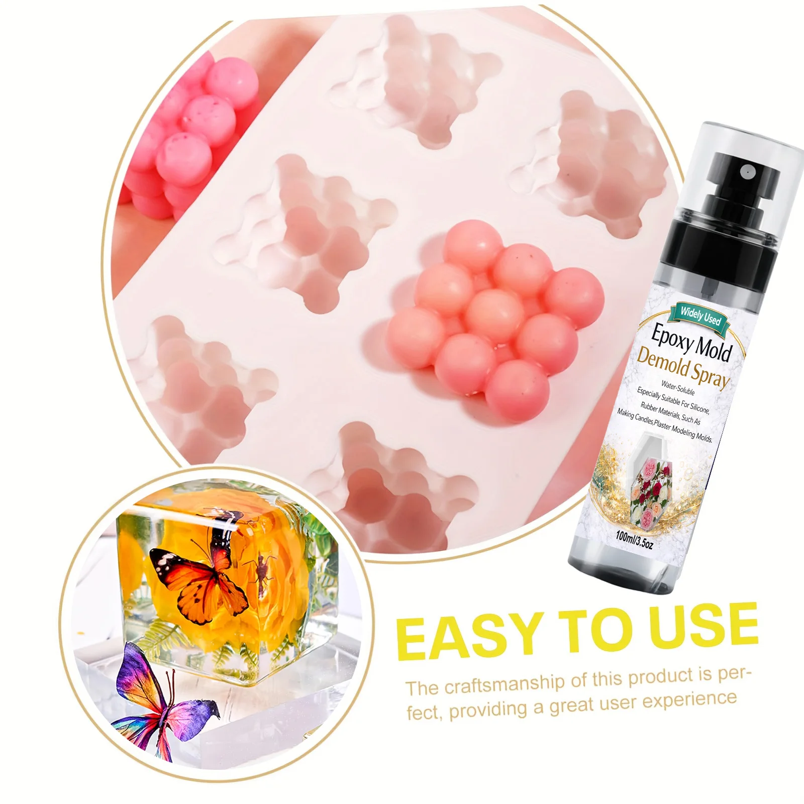 Mold Release Spray 7oz/3.5oz – Non-stick, Fast-drying for Resin, Epoxy. Works on Rubber, Concrete, Soap Molds. Easy Clean.