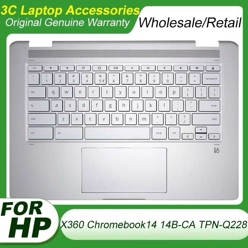 Original New US French Keyboard for HP X360 Chromebook 14 14B-CA TPN-Q228 Laptop Palmrest Upper Cover Keyboard Case L73307-001