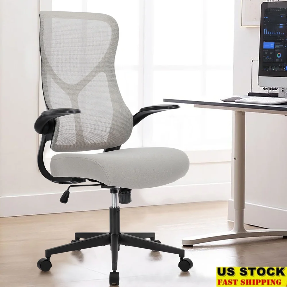 

Ergonomic Adjustable Office Chair with Padded Armrests Breathable Mesh Back Comfortable Home Office Gaming 300lb Capacity