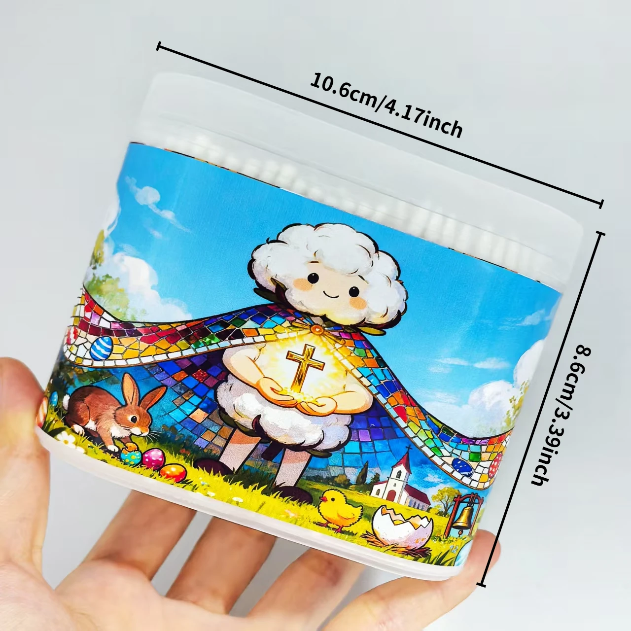 600 piezas de hisopos de algodón creativos de huevo de Pascua, hisopos de algodón de doble cabeza de eje fino, hisopos de algodón de regalo del festival de Pascua