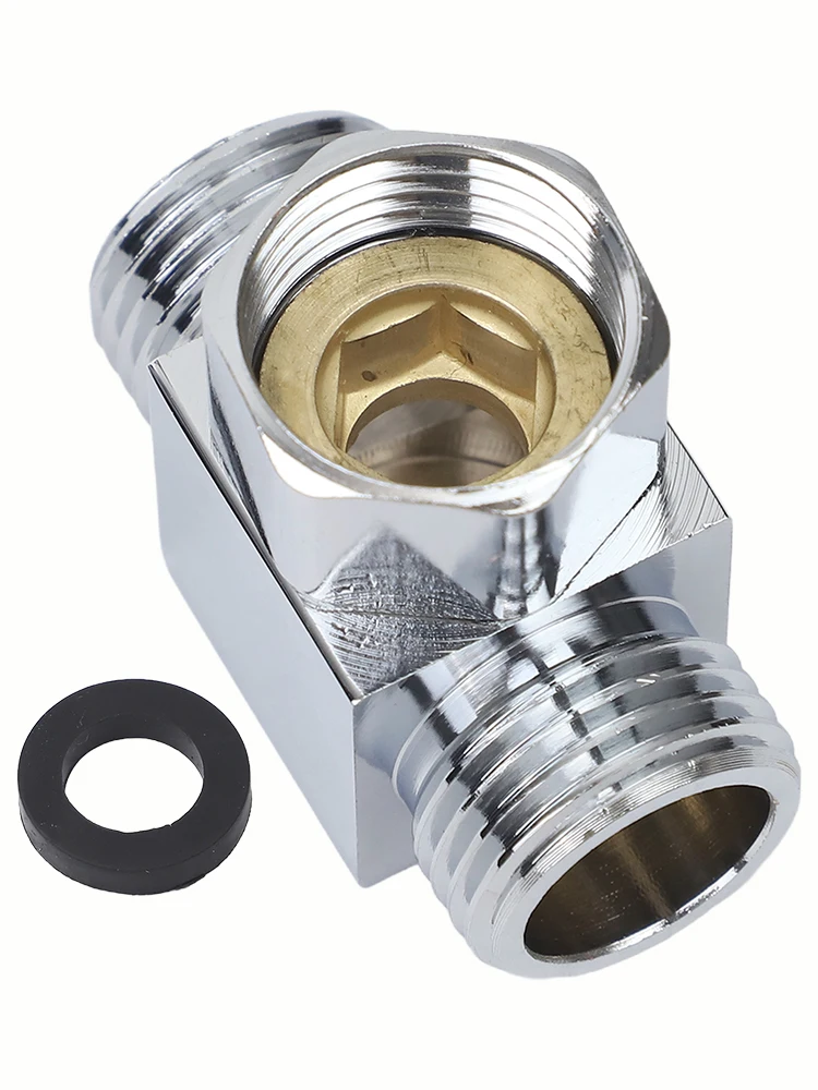 3-Way Tap Splitter Brass Shower Adapter Efficient Water Flow Versatile Compatibility Water Distribution For Bathing
