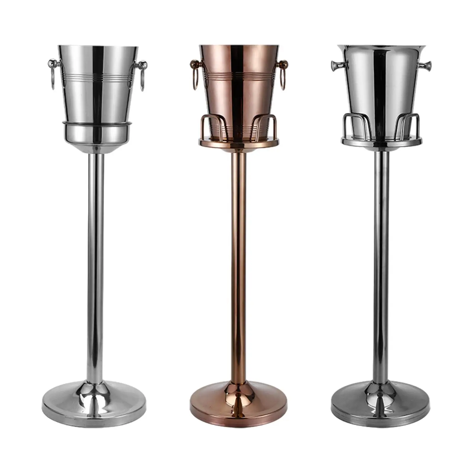 

Ice Bucket with Stand Wine Bucket Ice Tub Stainless Steel Beverage Tub Champagne Bucket for Hotel Parties KTV Club