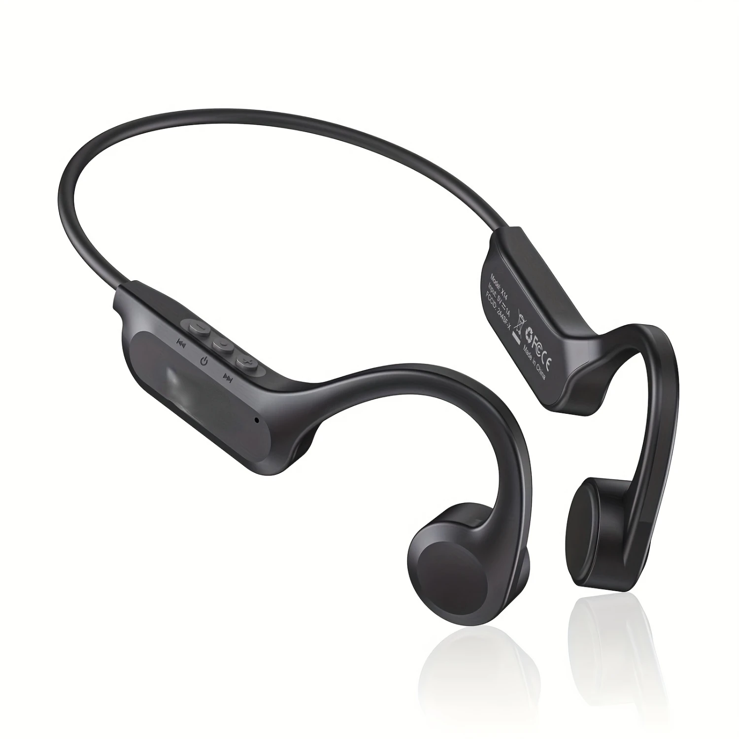 Bone Conduction Headphones With Mic, Open Ear Headphones 5.3 With 8H Playtime Waterproof