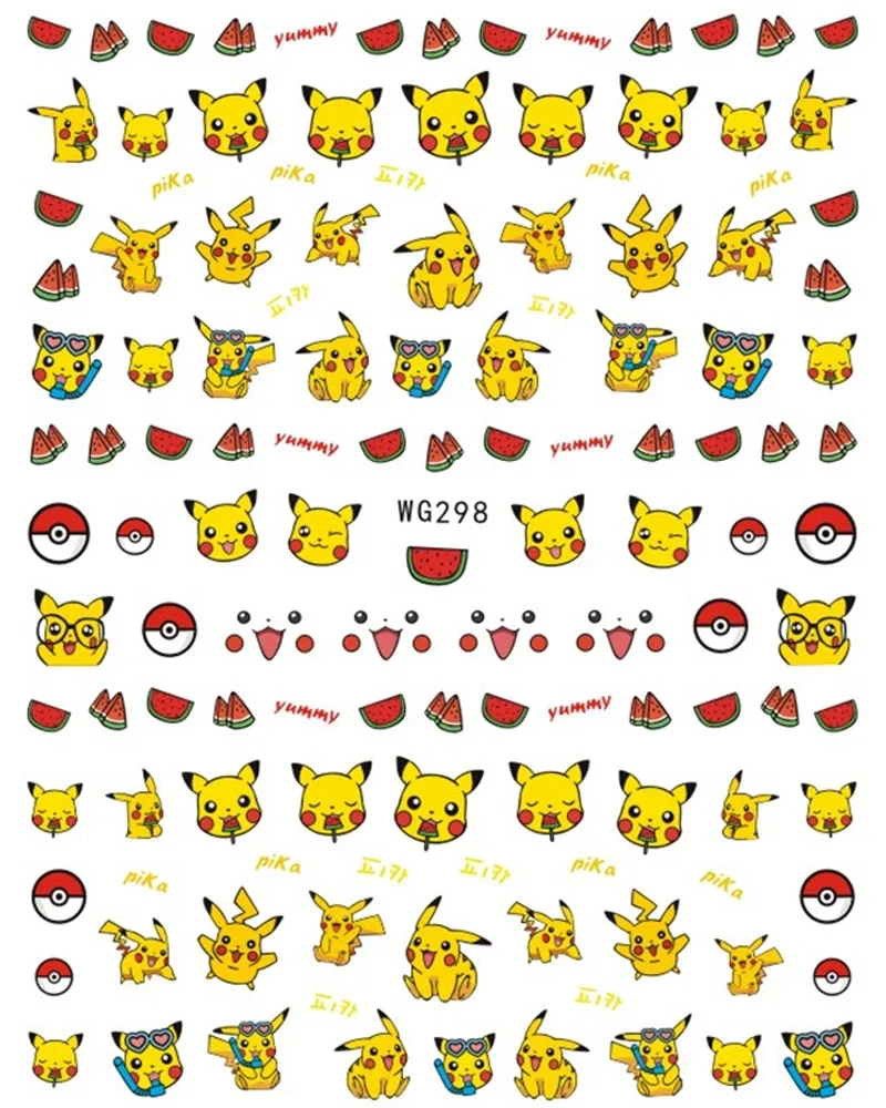 1PCS 2D Miniso Anime Pokémon Nagel Aufkleber Cartoon Simpsons Aufkleber Nagel Liefert Nagel Aufkleber Lion King Mary Katze Nagel Dekoration