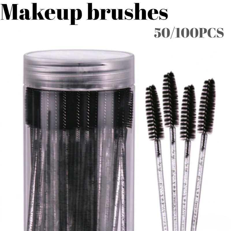 50/100PCS Disposable Mascara Brush Eyelash Eyebrow Brush Tool Spiral Lash Wand Makeup Applicator Eyelash Extension Beauty