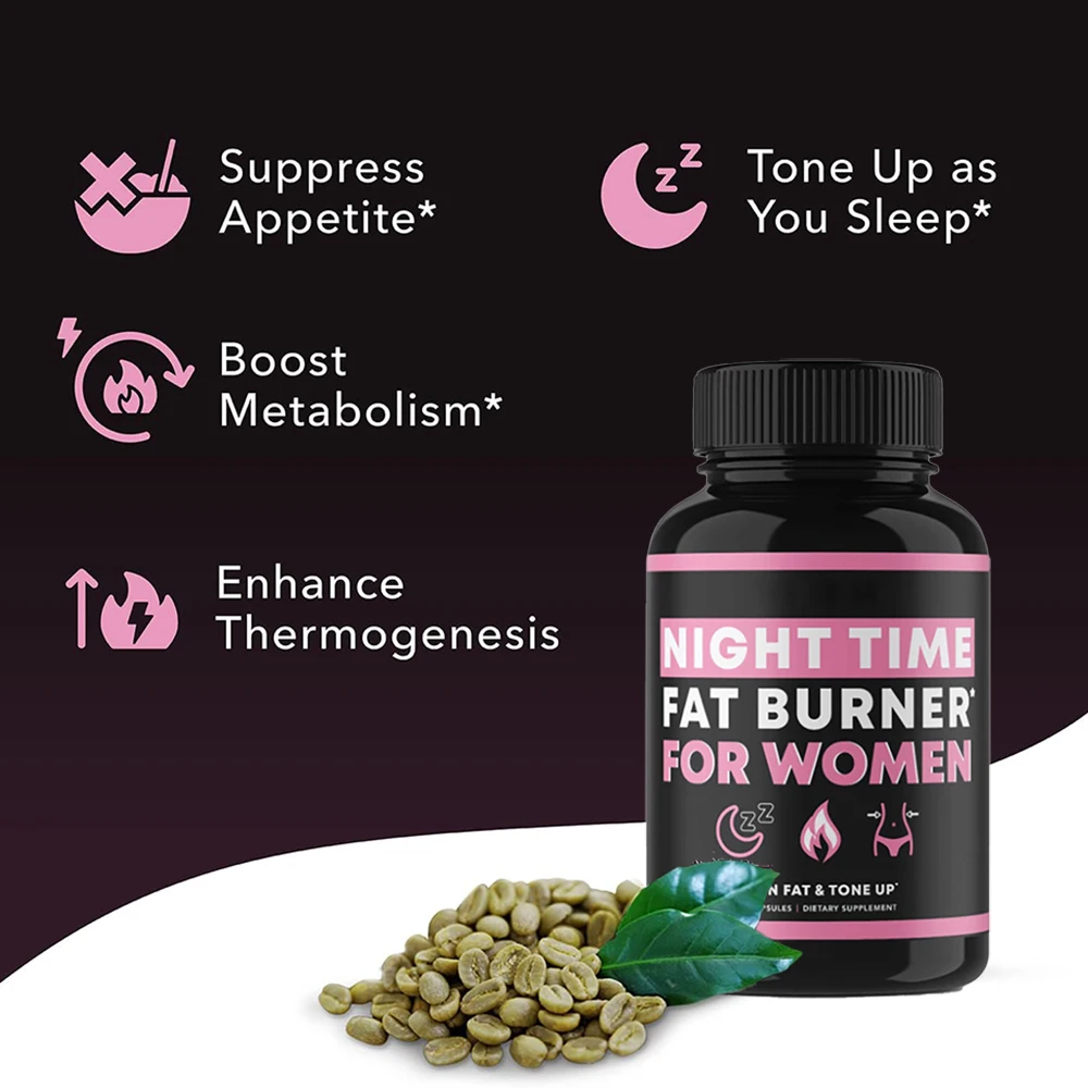 Night Time Fat Burner Weight Loss Supplement for Women, Overnight Sleep Fat Burning Weight Loss Pills, Support Metabolism view 3