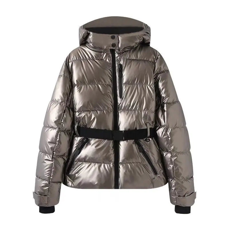

Winter 2024 Women's Cotton Jaet Long Sve Skiing Versatile Slimming Outerwear Commute Loose Fit Zipper Closure Faionabl...