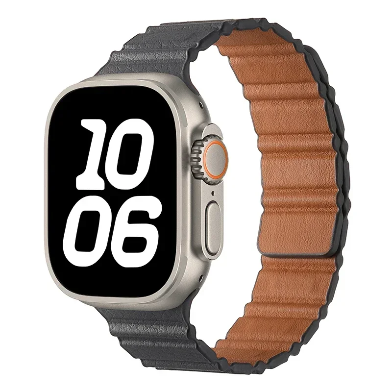 Skórzany pasek do Apple Watch Band 40mm 41mm 42mm 44mm 45mm 49mm Bransoleta magnetyczna iWatch Ultar 2 3 6 7 8 9 SE 10 42mm 46mm