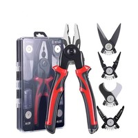 Suitable forCross-border explosion 5-in-1 multi-functional replaceable head pliers set, wire pliers, vice wire stripping pliers