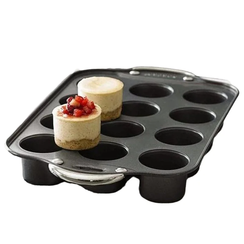 12Cups Non-stick Round Shaped Cheesecake Cup Mini Cake Baking  Pan Removable Bottom Baking Cake Tray Muffin Mold