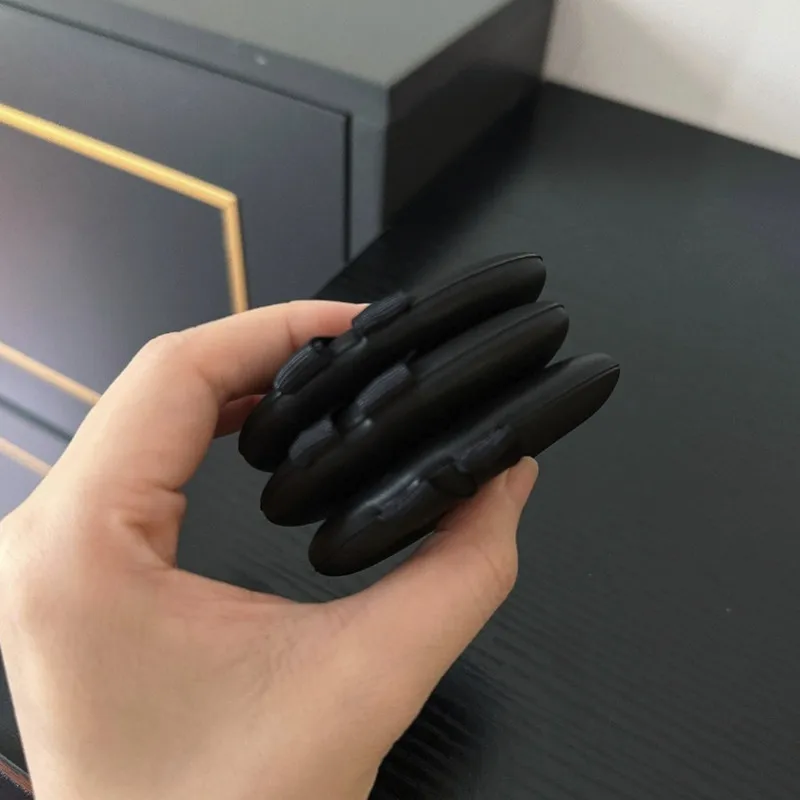 5 STKS Zwart Lederen Kussen Poederdons Dubbele Lint Foundation Blending Make-up Spons Applicator Schoonheid Ei Droog Nat Tweeërlei Gebruik