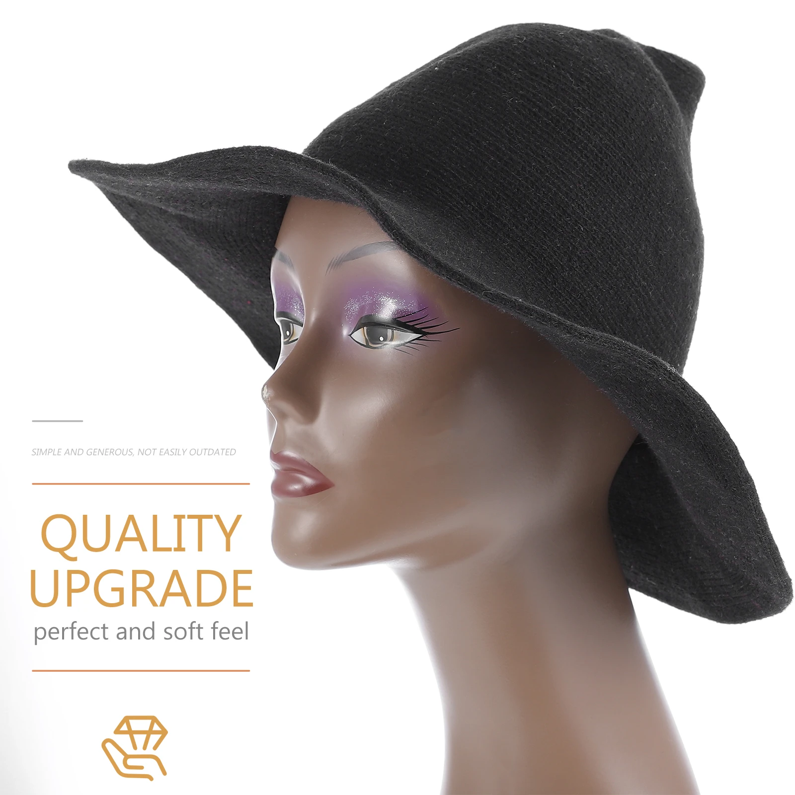 

Party Witch Hat Soft Comfortable Elastic Thick Warm Breathable Cloth Masquerade Halloween Costume Accessories Stage Show Prop