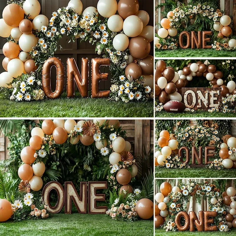 

Photography Background Grass Lawn Arch Balloons Daisy Decor 1st Birthday Party Baby Shower Newborn Portrait Photo BackdropStudio