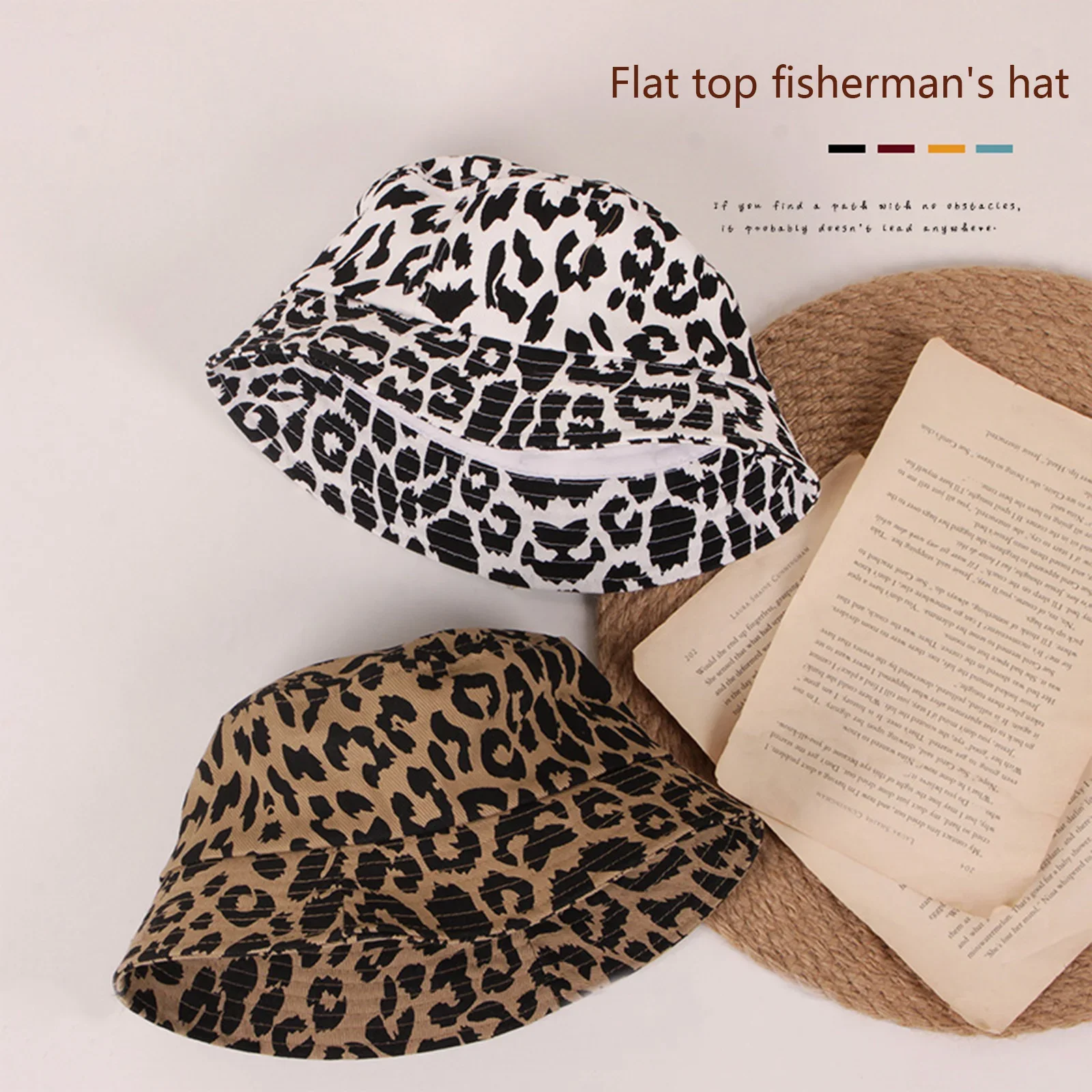 Toddler Summer Bucket Hat, Cute Leopard Animal Pattern Short Brim UV Protection Fisherman Hat For 2-6Years Baby Girls Boys