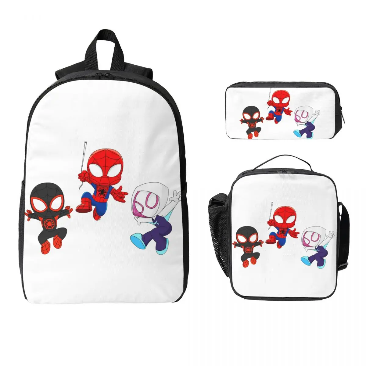 

Ghost Spider Backpack Student Boys Girls BookBag School Bag Laptop Shoulder Bags 3ps Insulated Lunch Bag Pencil Case