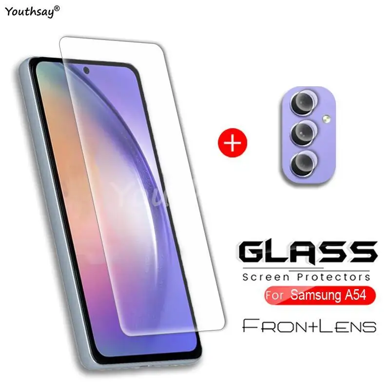 

For Samsung Galaxy A54 Glass Protector Film For Samsung A54 A53 A52 A34 A14 Tempered Glass Screen Camera Film Galaxy A54 Glass