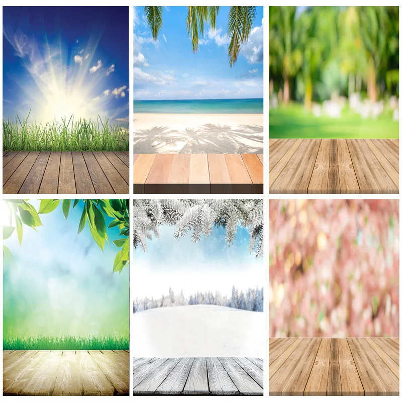 

SHENGYONGBAO Spring Forest Wooden Floor Photography Backgrounds Sky Sea Scenery Baby Photo Backdrops Studio FGM-03