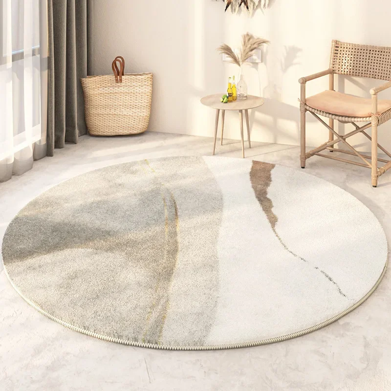 Senior Light Luxury Home Decoration Living Room Round Carpet Soft Non-slip Gaming Room Decor Chair Mat Easy Cleaning Bedroom Rug